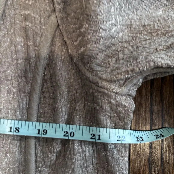 Chico's Duster Open Tan Long Sleeve Reversible with Pockets Textured Size 3 1409 - Picture 9 of 11